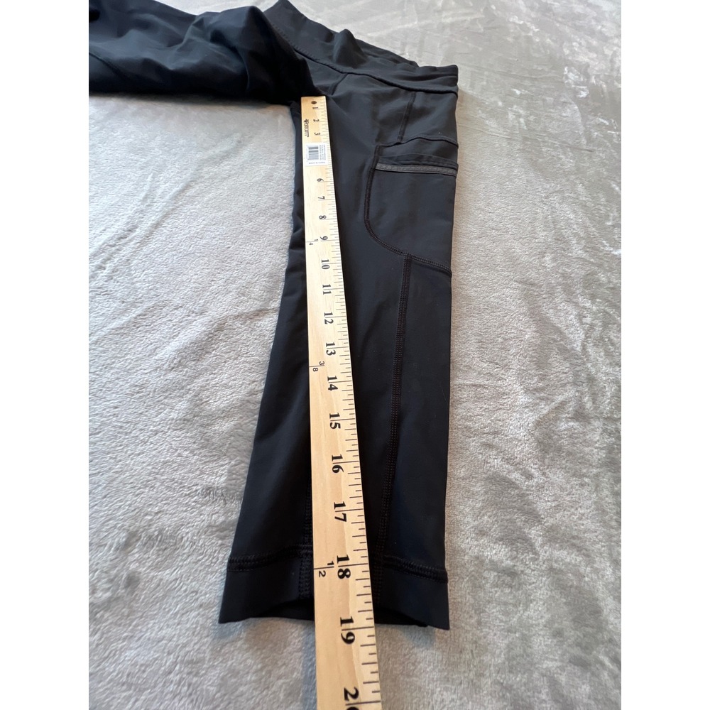 Lululemon Cargo Crop Leggings Womens 4 Black Pocket Athletic Yoga Pants - Picture 3 of 7